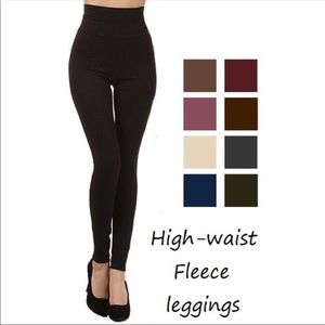 Black High - Waist Fleece Lined Leggings
